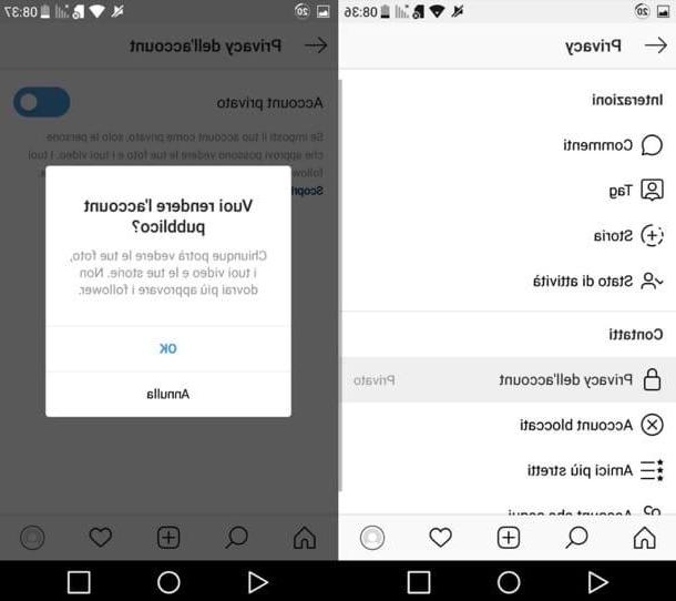 How to remove the private profile on Instagram