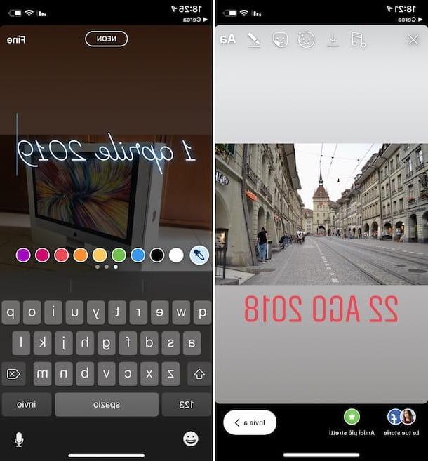 How to put the date on Instagram stories