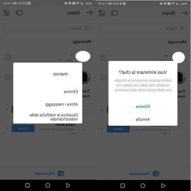 Cómo eliminar los chats de Instagram