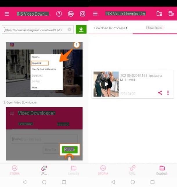 Aplicación para descargar videos de Instagram
