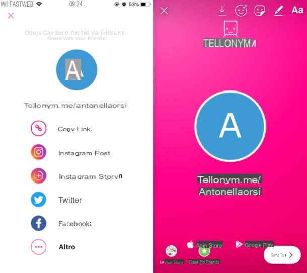 How to put Tellonym on Instagram