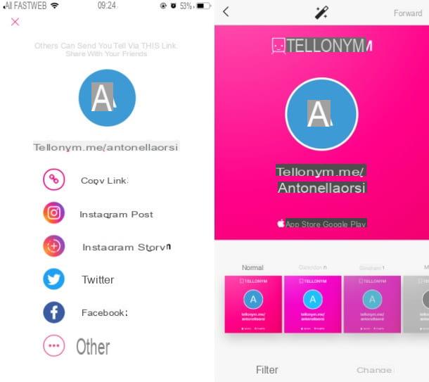 How to put Tellonym on Instagram