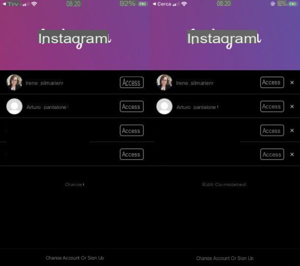 How to delete login data on Instagram