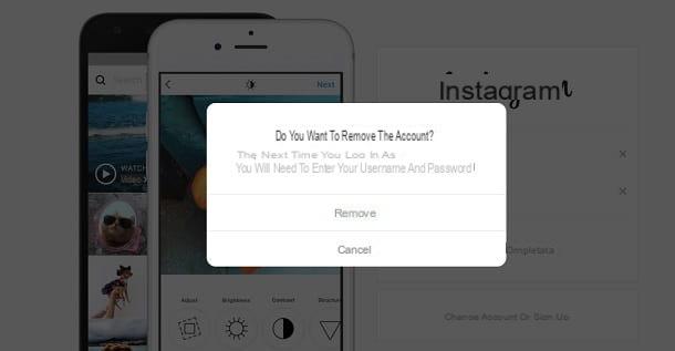 How to delete login data on Instagram