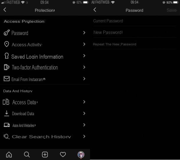 How to change Instagram password