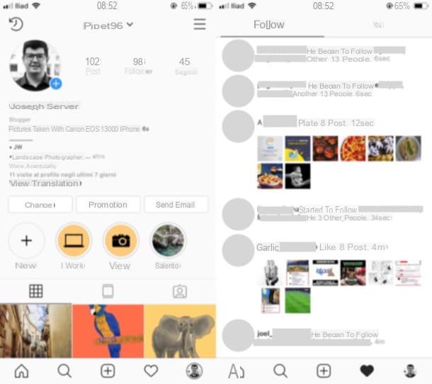 How to see Instagram activity