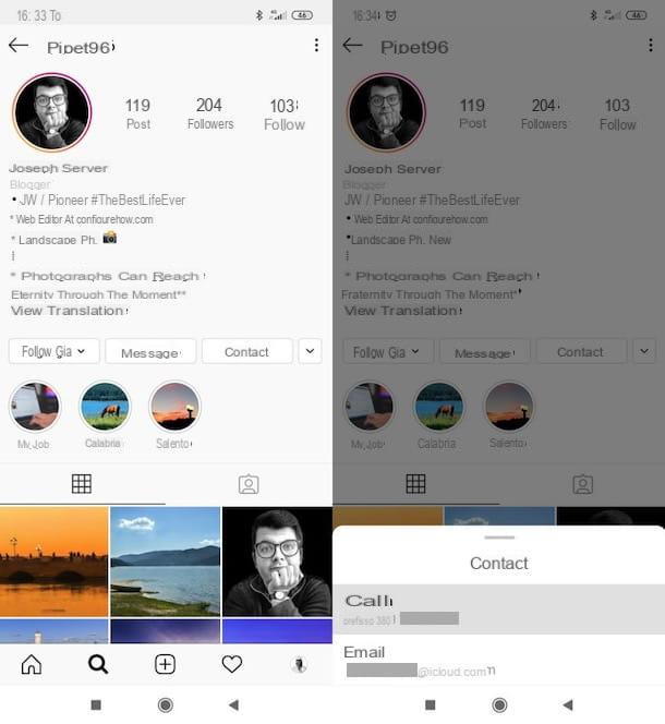 How to see the phone number on Instagram