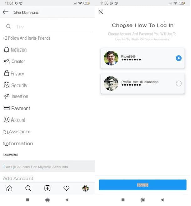 Como conectar duas contas Instagram