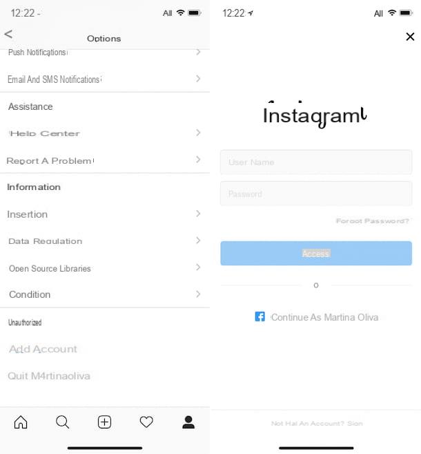 How to add an account on Instagram