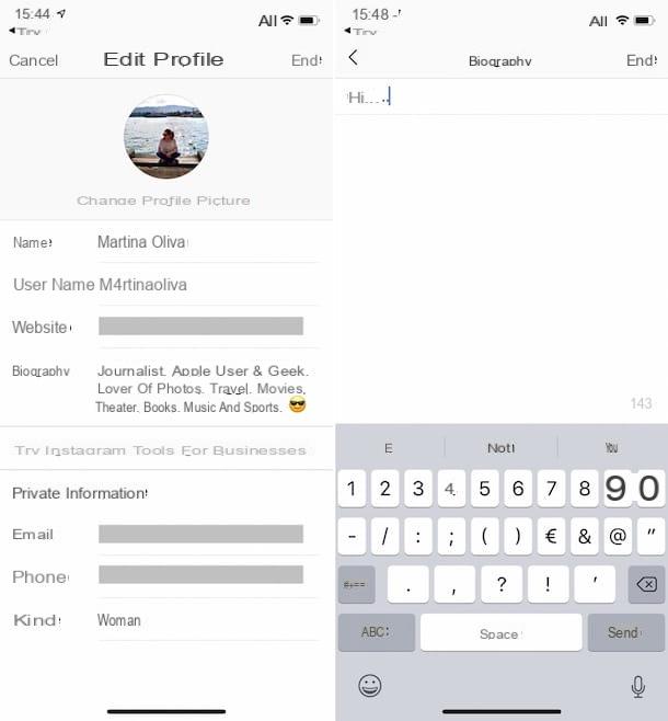 How to edit Instagram profile