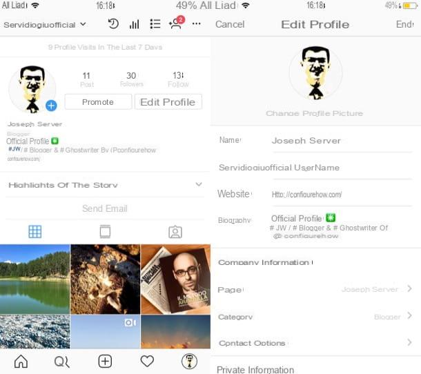 How to formalize an Instagram profile